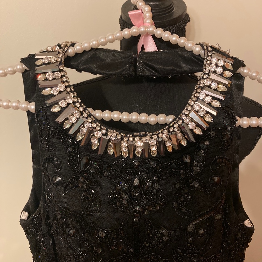 Sherri Hill Black Sequin Mini Dress